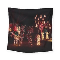 Holiday Lights Christmas Yard Decorations Square Tapestry (small) by Sapixe