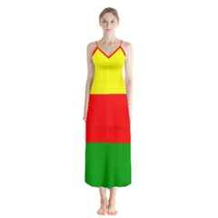 Kurdistan Kurd Kurds Kurdish Flag Button Up Chiffon Maxi Dress by Sapixe