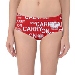 Keep Calm And Carry On Mid-waist Bikini Bottoms by Sapixe
