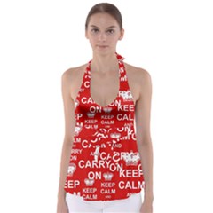 Keep Calm And Carry On Babydoll Tankini Top by Sapixe