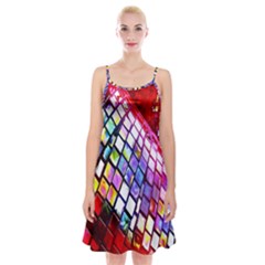 Multicolor Wall Mosaic Spaghetti Strap Velvet Dress by Sapixe