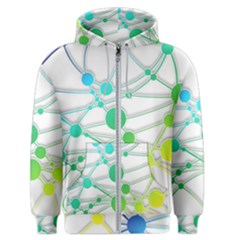 Network Connection Structure Knot Men s Zipper Hoodie by Sapixe