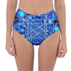Network Connection Structure Knot Reversible High-waist Bikini Bottoms by Sapixe