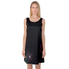 Neon Flowers And Swirls Abstract Sleeveless Satin Nightdress by Sapixe