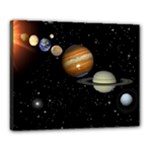 Outer Space Planets Solar System Canvas 20  x 16 