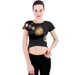 Outer Space Planets Solar System Crew Neck Crop Top