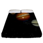 Outer Space Planets Solar System Fitted Sheet (Queen Size)