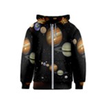 Outer Space Planets Solar System Kids  Zipper Hoodie