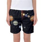 Outer Space Planets Solar System Women s Basketball Shorts