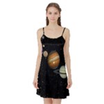 Outer Space Planets Solar System Satin Night Slip