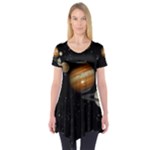 Outer Space Planets Solar System Short Sleeve Tunic 