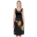 Outer Space Planets Solar System Midi Sleeveless Dress