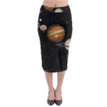 Outer Space Planets Solar System Midi Pencil Skirt