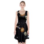 Outer Space Planets Solar System Racerback Midi Dress