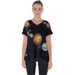 Outer Space Planets Solar System Cut Out Side Drop Tee