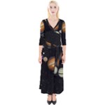 Outer Space Planets Solar System Quarter Sleeve Wrap Maxi Dress