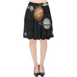 Outer Space Planets Solar System Velvet High Waist Skirt