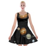 Outer Space Planets Solar System Velvet Skater Dresses