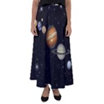 Outer Space Planets Solar System Flared Maxi Skirt