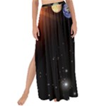 Outer Space Planets Solar System Maxi Chiffon Tie-Up Sarong