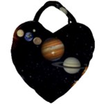 Outer Space Planets Solar System Giant Heart Shaped Tote