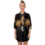 Outer Space Planets Solar System Half Sleeve Chiffon Kimono