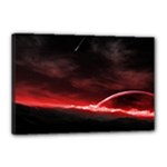 Outer Space Red Stars Star Canvas 18  x 12 