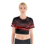 Outer Space Red Stars Star Cotton Crop Top