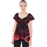 Outer Space Red Stars Star Lace Front Dolly Top