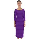 Pattern Violet Purple Background Quarter Sleeve Midi Bodycon Dress