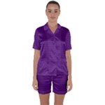 Pattern Violet Purple Background Satin Short Sleeve Pyjamas Set