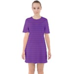 Pattern Violet Purple Background Sixties Short Sleeve Mini Dress
