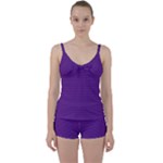 Pattern Violet Purple Background Tie Front Two Piece Tankini