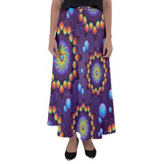 Texture Background Flower Pattern Flared Maxi Skirt