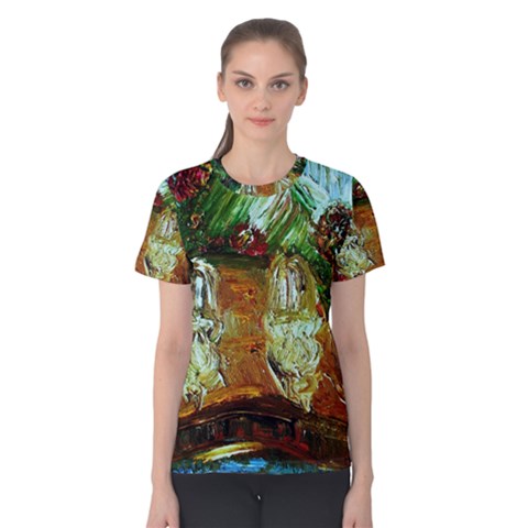 Royal Marine With Stone Lions Women s Cotton Tee by bestdesignintheworld