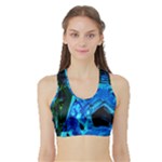 Dscf1604 - lady in blue kimono Sports Bra with Border