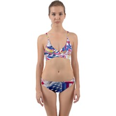 United States Of America Usa  Images Independence Day Wrap Around Bikini Set