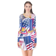 United States Of America Usa  Images Independence Day Flare Dress by Sapixe