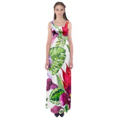 Vector Pattern Tropical Empire Waist Maxi Dress