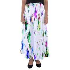Star Abstract Advent Christmas Flared Maxi Skirt by Sapixe
