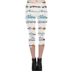 Decoration Element Style Pattern Capri Leggings  by Sapixe