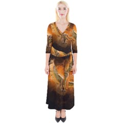 Art Creative Graphic Arts Owl Quarter Sleeve Wrap Maxi Dress by Sapixe