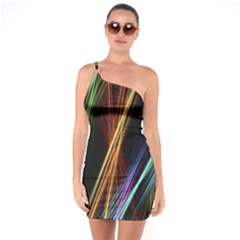 Lines Rays Background Light One Soulder Bodycon Dress by Sapixe