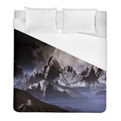 Mountains Moon Earth Space Duvet Cover (full/ Double Size) by Sapixe