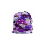 Graphic Background Pansy Easter Drawstring Pouches (Small) 