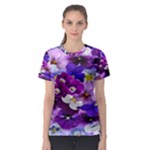 Graphic Background Pansy Easter Women s Sport Mesh Tee