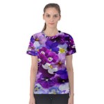 Graphic Background Pansy Easter Women s Cotton Tee