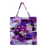 Graphic Background Pansy Easter Grocery Tote Bag