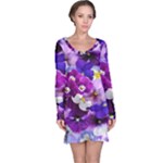 Graphic Background Pansy Easter Long Sleeve Nightdress