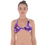 Graphic Background Pansy Easter Halter Neck Bikini Top